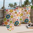 thumbnail image 3 of Vintage Boho Floral Outdoor Pillow Covers 16x16 Set of 2,Waterproof Patio Throw Pillowcase Protectors,Yellow Pink Floral Bohemia Beige Decorative Pillow Shams Cushion Covers for Seat Bed Couch Sofa, 3 of 8