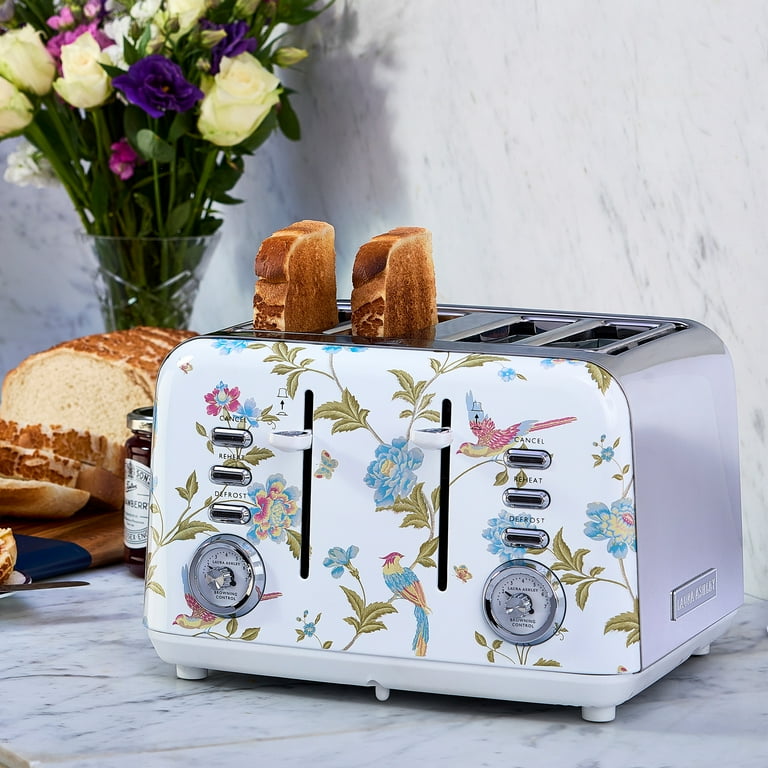Free Shipping! Laura Ashley 4-Slice Toaster, Elveden White