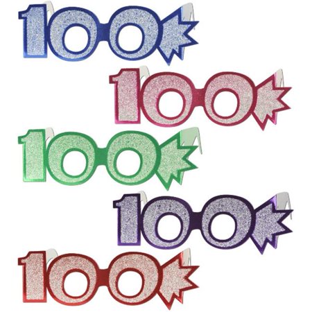 Bulk Buys 100 Glittered Foil Eyeglasses -Pack of 75