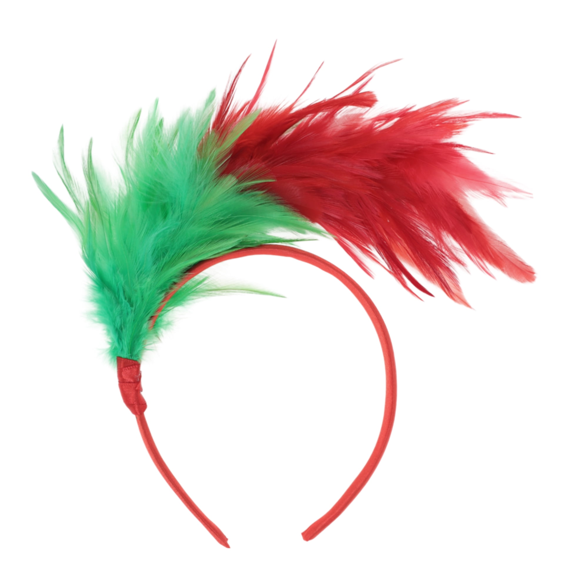 Unique Bargains Christmas Feathers Headband in Red and Green Color 1 Piece