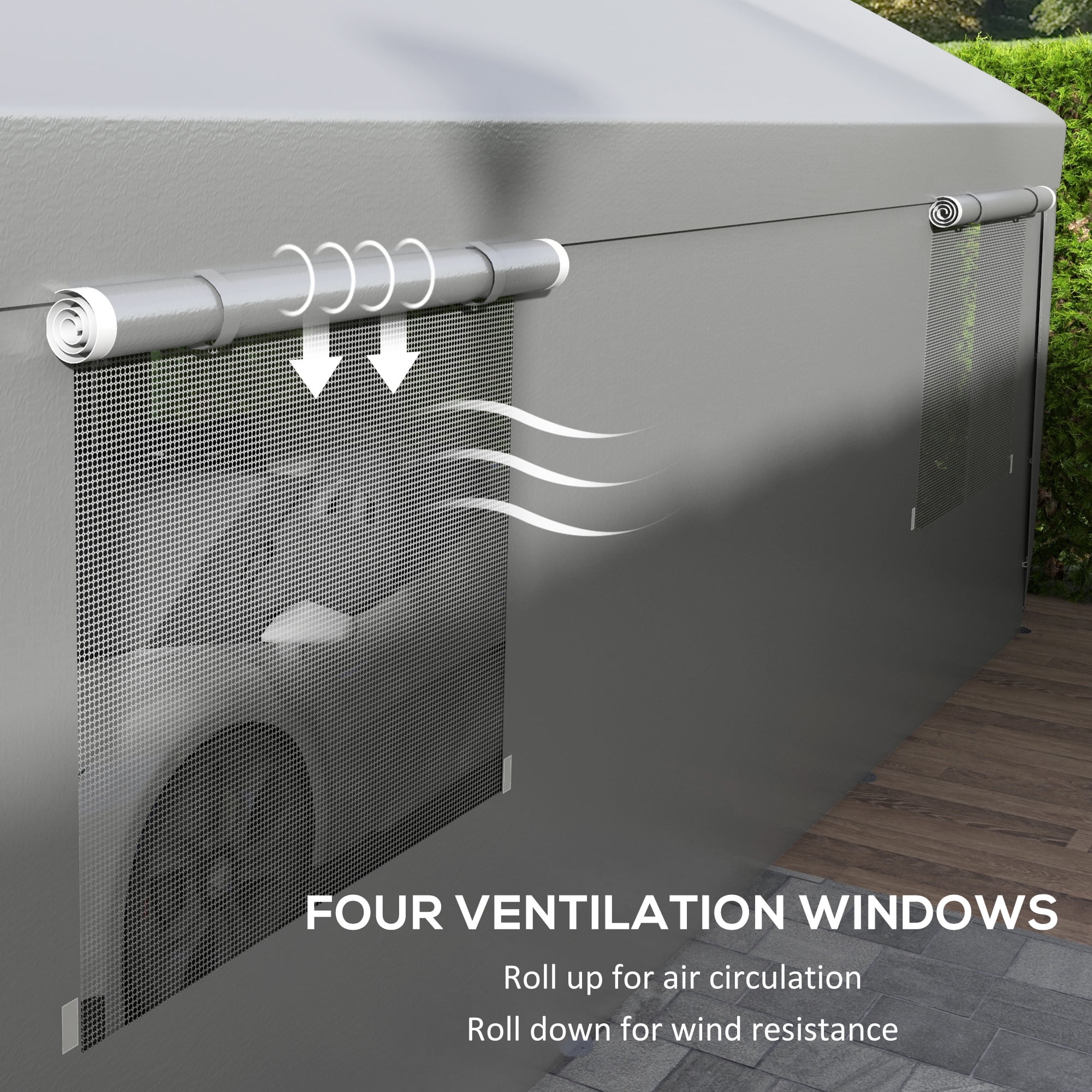Outsunny 116.93 x 233.46 x 106.30 inches Gray Carport