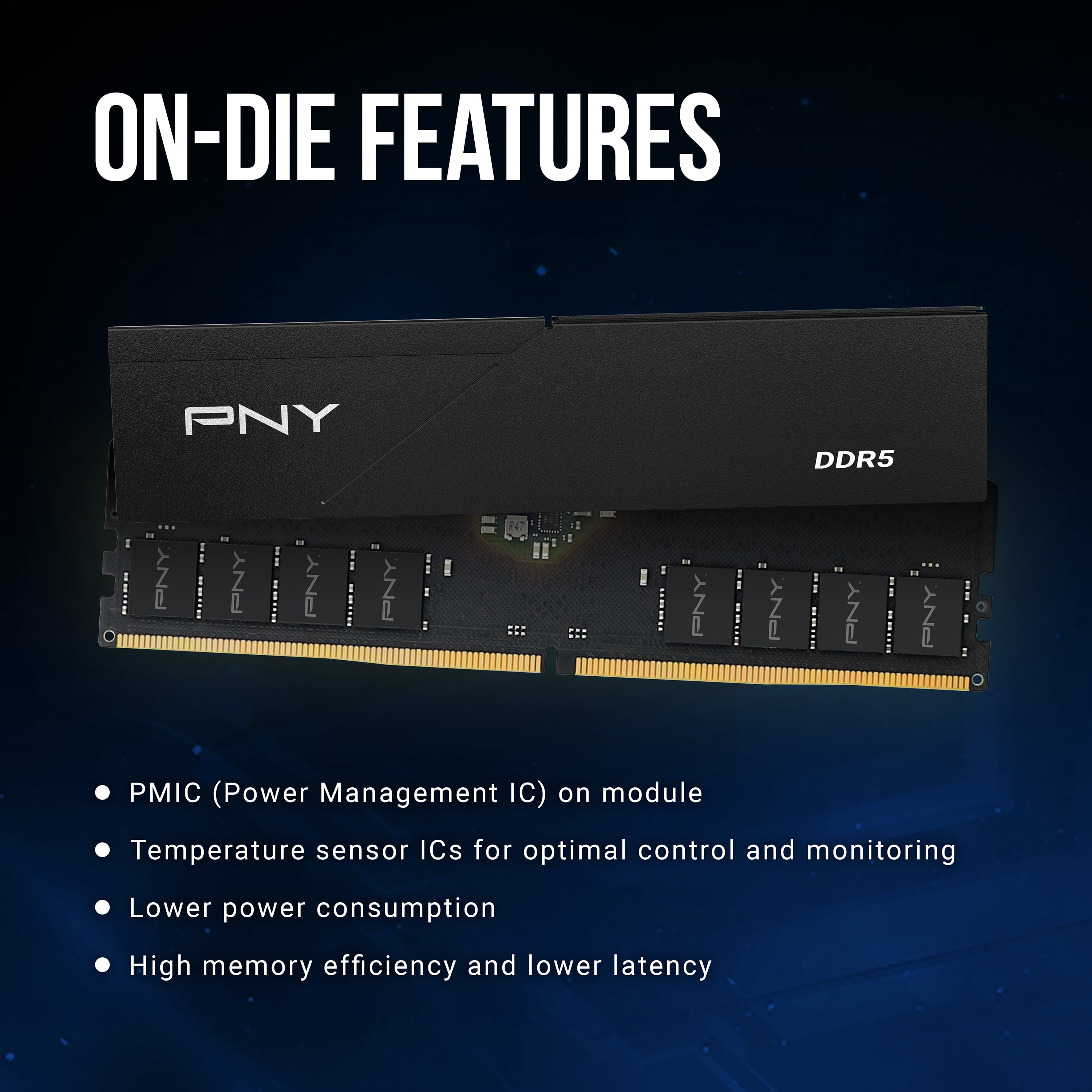 PNY Low Profile 32GB (2x16GB) DDR5 RAM 5600MHz (PC5-44800) - CL46, 1.1V - Desktop Memory Kit
