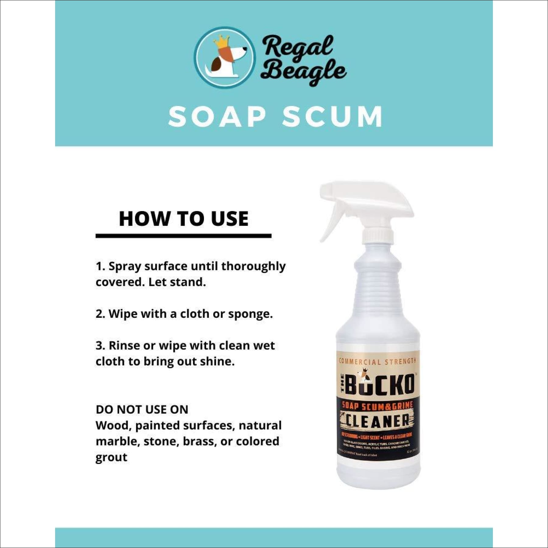 The Bucko Soap Scum and Grime Remover / Bathroom Cleaner 32 oz - Great for tubs, tile, and bathrooms. - image 4 of 7