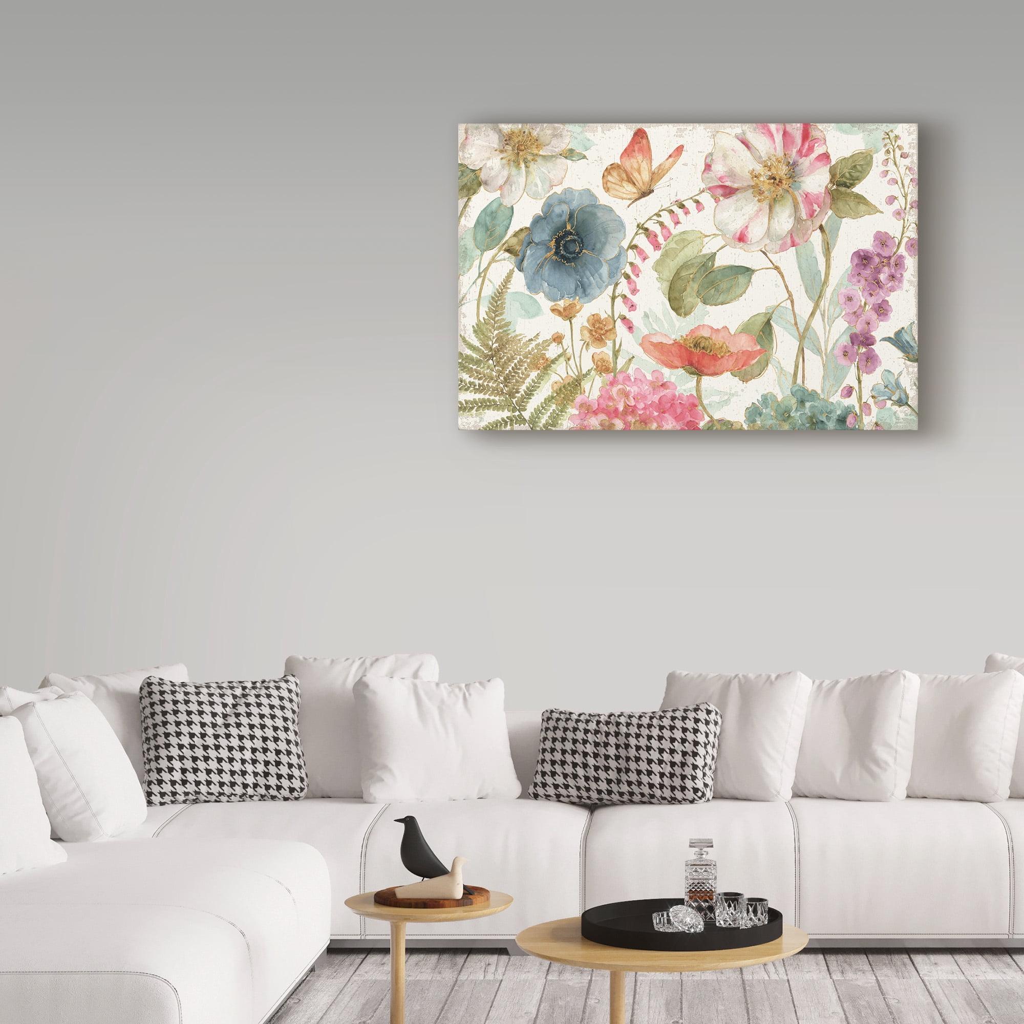 Trademark Fine Art 'Rainbow Seeds Flowers I Wood' Canvas Art by Lisa Audit