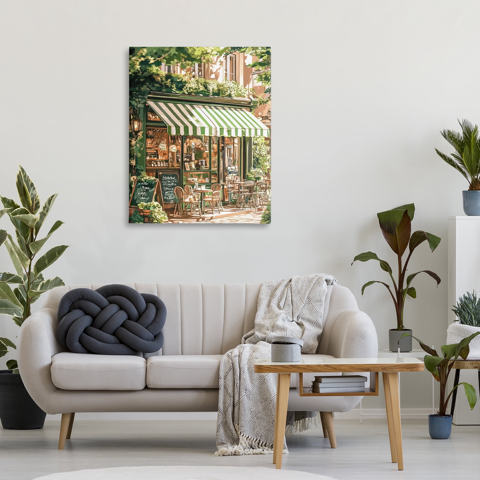 Stupell Industries Coffee Shop Awning & Greenery Canvas Wall Art, design by LSR Design Studio