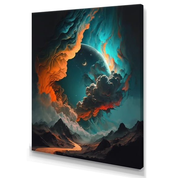 Designart Futuristic Landscape Clouds V Canvas Wall Art