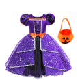 thumbnail image 1 of Vestido de Halloween de calabaza de fantasía para niñas, disfraz de bruja de murciélago para niños, vestido de baile de fiesta de carnaval, vestido de princesa para niños, nuevo Fivean unisex, 1 of 2