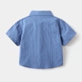 thumbnail image 4 of XAOFW Boys Back To School Shirts Short Sleeve Lapel Collar Button Down Graphic Shirts Kids Lightweight First Day Of School Shirts Comfortable Tops 18-24 Months, 4 of 4