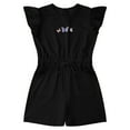 thumbnail image 5 of Alvivi Girls Summer Romper Ruffle Sleeve Short Jumpsuit Children Casual Overalls Clothes Black 6, 5 of 7