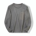 thumbnail image 5 of pstuiky camisas de manga larga para hombre, Sudadera con cuello redondo, manga larga, color liso, para hombre, cómoda y cálida para el hogar top de hombre s, 5 of 5