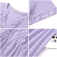 thumbnail image 5 of UVN Summer Dresses for Women V Neck Short Sleeve Casual A Line Dress Flowy Swing Ruffle Sundress with Pockets, 5 of 8
