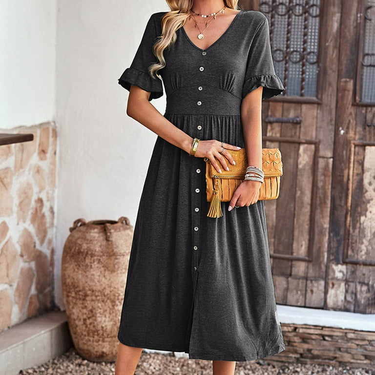 Dark grey 2025 swing dress