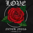 thumbnail image 2 of Cool Urban Love Never Fails Roses Womens Slim Fit Graphic Tee Brisco Brands S, 2 of 5