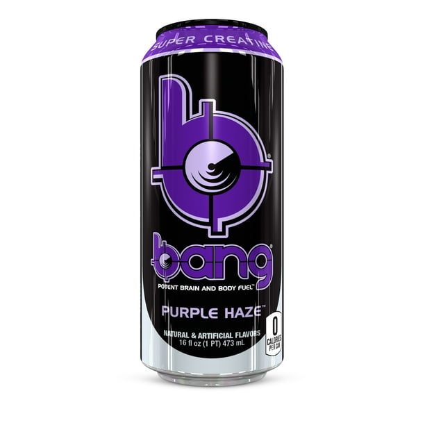 Bang Purple Haze Energy Drink with Super Creatine, 16 oz Cans, 12 Count