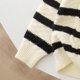 thumbnail image 5 of Cowsor Toddler Neck Ribbed Knit Sweater Baby Boys Girls Fall Winter Cozy Soft Warm Pullover Chunky Striped Sweatshirt, 5 of 7
