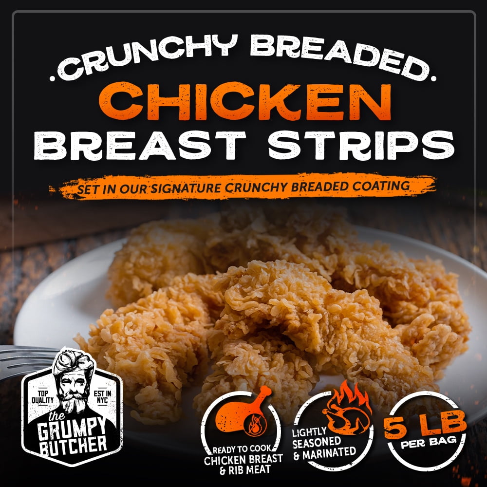 Grumpy Butcher Breaded Chicken Breast Tenders Fully Cooked, 4 ct, 3 lb each (Frozen)
