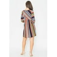 thumbnail image 4 of Orange & Navy Multi Stripe Cross Front Mini Dress, 4 of 5