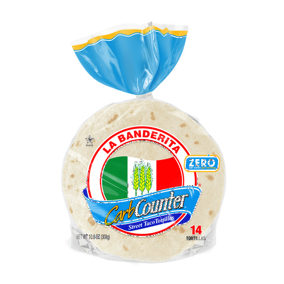La Banderita, Carb Counter, Small Street Taco Flour Tortillas, 16 Count, 10.2 oz