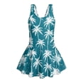 thumbnail image 3 of Xoenoiee Palm Tree Print Girls One Piece Swimsuits Sleeveless Bathing Suit for Kids Summer Hawaiian Swimwear Round Neck Swim Dress for Kids Teens, Size 5-6 Years, 3 of 7
