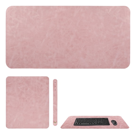 Sekonow 2 Pack Soft Gaming Mouse Pad for Computer Laptop, Comfortable Foldable Waterproof Slip-resistant Leather Desk Mat for Office and Home Table, Pink