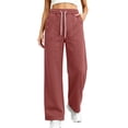 thumbnail image 2 of Yourumao Womens Sweatpants Drawstring Elastic Waist Straight Leg Sweatpant Thin Fleece Soft Casual Lounge Pants with Pockets, 2 of 7