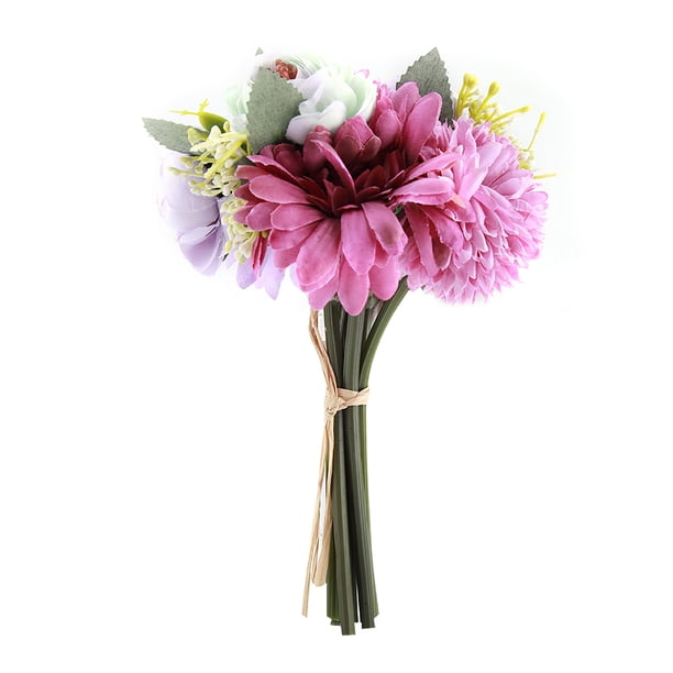 Ramo de flores de seda, ramo de flores de seda artificial, flor de seda artificial, flor artificial hecha con cuidado Jadeshay A
