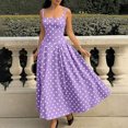 thumbnail image 5 of HAOTAGS Womens Polka Dot Dresses,Square Neck Sleeveless Cocktail Party Gown A-Line Dress Purple Size XL, 5 of 9