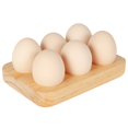 thumbnail image 1 of EASTIN Egg Tray Wooden Egg Holder 6 Holes Egg Organizer Rack Space Saving Egg Plate Household Egg Storage Accessories for Kitchen Countertop Tabletop Display Refrigerator, 1 of 10
