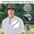 thumbnail image 4 of TOPTIE Bucket Hats for Women, Adjustable Sun Hats with Chin Strap, Fishing Hat with Protection-Light Grey, 4 of 6