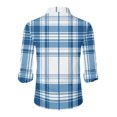 thumbnail image 4 of Dwelliawo Men's Shirt Plaid Button Down Shirts Casual Flannel Shirt Lightweight Retro Shirt Fall Top with Pocket Light Blue M, 4 of 4