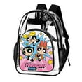 thumbnail image 2 of The Power-puff Gir-ls Stylish Mesh & Transparent Clear Backpack – Trendy, Durable & Lightweight for School, Work Or Travel, 2 of 7