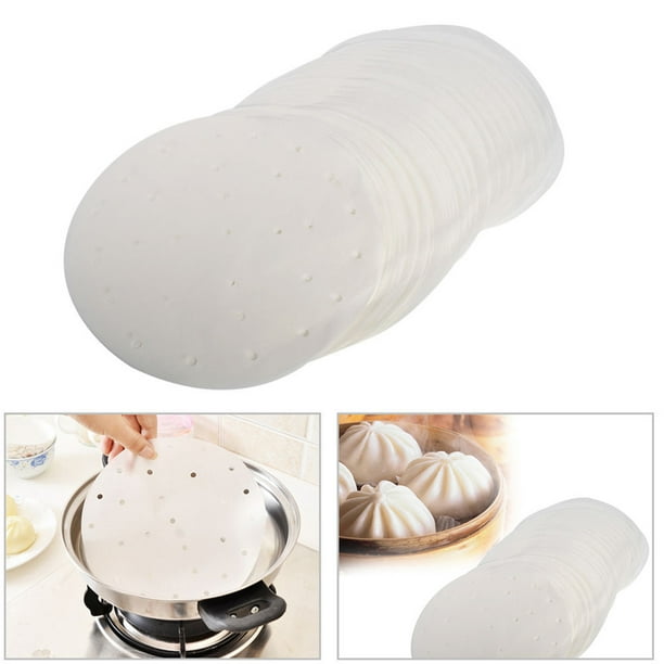 SPRING PARK 50 Pcs Bamboo Steamer Liners,Premium Perforated Parchment