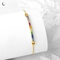 thumbnail image 5 of Amberta Lumini Women 925 Sterling Silver Rainbow Bracelet Gold Colorful Tennis Bracelet, 5 of 6