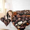thumbnail image 3 of Erosebridal Brown Chocolate Bedding Comforter Set 7pcs for Kids, Cartoon Dessert King Bedding Sets, 3 of 7