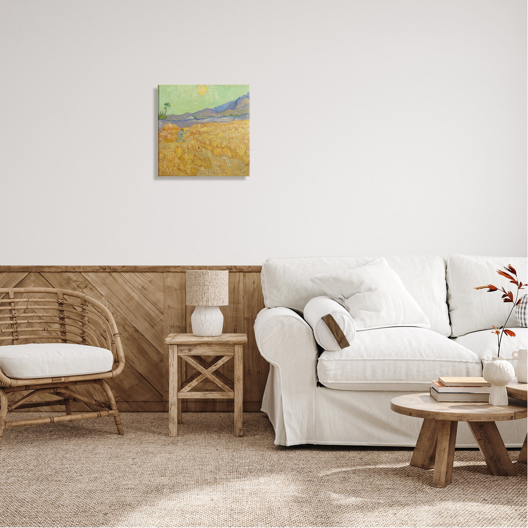 Stupell Industries Wheatefield with a Reaper Vincent van Gogh Classic Painting Painting Gallery Wrapped Canvas Print Wall Art, Design by one1000paintings