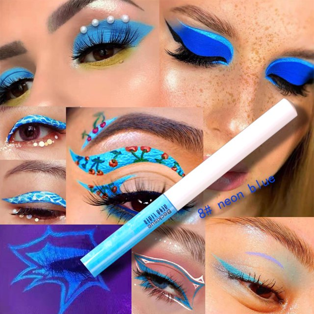 Delineador líquido neón en tonos pasteles con luz ultravioleta para maquillaje de ojos de larga duración