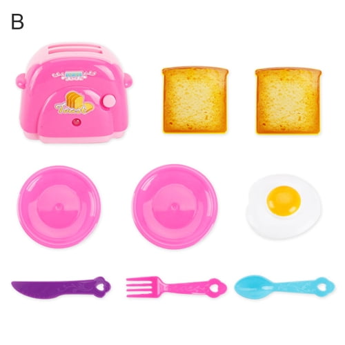 Details about   Kitchen toy Toaster Coffee Machine  Microwave Pink-Electronic Kitchen Play Set 