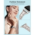 thumbnail image 5 of Wearlizer Beaded Bracelet Band Compatible with Apple Watch Band 38/40/41/42/44/45/46/49mm, Dressy Stainless Steel Jewelry Strap for iWatch Series 11 10 9 8 7-1 Ultra SE, 5 of 7