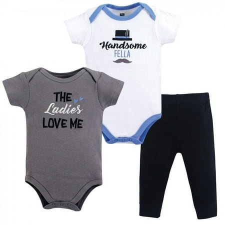 UPC: 0660168532357 | Hudson Baby Infant Boy Cotton Bodysuit and Pant Set  Ladies Love Me  9-12 Months