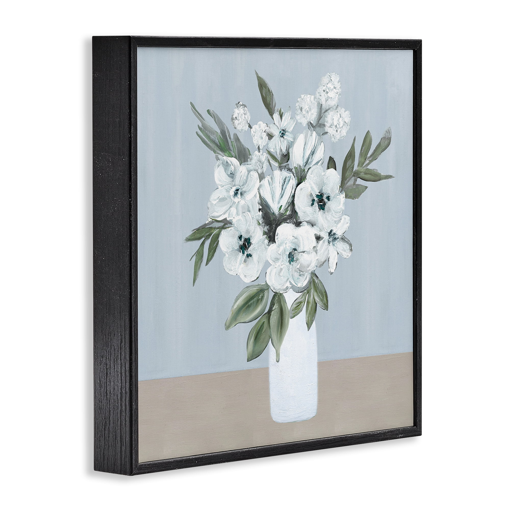 Stupell Industries Cerulean & White Blooms Black Framed Giclee Art, design by Marilyn Dunlap