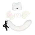 thumbnail image 4 of Máscara y cola de Therian para mujeres y niñas, máscara de gato para festivales de clubes nocturnos y bailes de graduación Cola de pelo largo blanca, 4 of 8