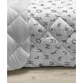 thumbnail image 3 of Alphabet Down Alternative Comforter, Print of Grunge Lowercase Whimsical Letters Repetition Modern Design, Microfiber Quilt for All Season, 5 Sizes, Dark Grey and White, by Ambesonne, 3 of 3