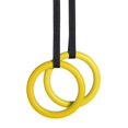 thumbnail image 1 of 1 Pair ABS Gymnastic Rings Pull-up Gym Rings for Body Strength Fitness Power Chin Up Training Crossfit Workout2 yellow rings He Qiyong unisex, 1 of 1