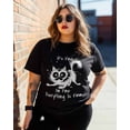 thumbnail image 3 of Women's Graphic T-Shirt Black 3XL Women's Tops Funny Cat Digital Illustration Crew Neck Short Sleeve Shirts for Women, 3 of 3