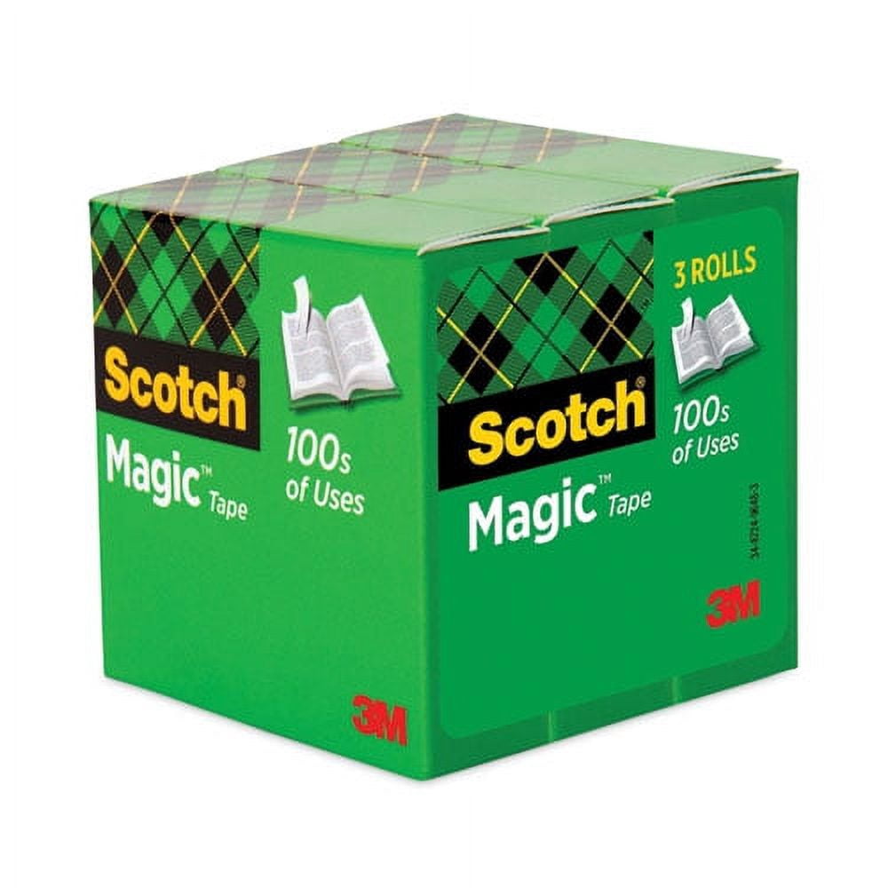 Magic Tape Refill, 3" Core, 1" X 72 Yds, Clear, 3/pack | Bundle of 2 Packs