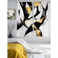 thumbnail image 3 of Modern Geometric Sheer Curtains 72 Inches Long 2 Panels Black and Gold Line Light Filtering Semi Sheer Window Curtains Drapes for Bedroom Living Room 52"x72", 3 of 7