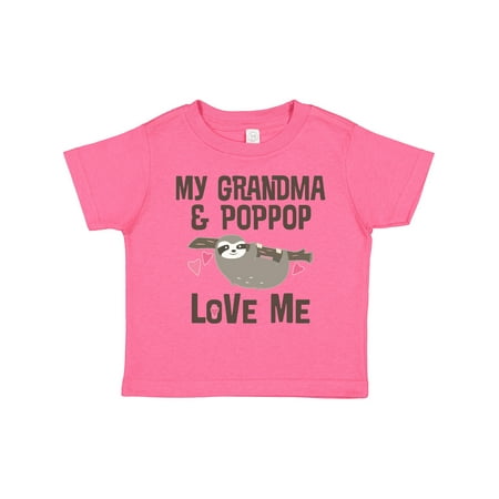 

Inktastic Grandma and PopPop Love Me Sloth Gift Toddler Toddler Girl T-Shirt