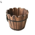 thumbnail image 2 of SPRING PARK Wooden Bucket Barrel Planters, Rustic Patio Planters Flower Pots for Plants Indoor Decor, 2 of 7