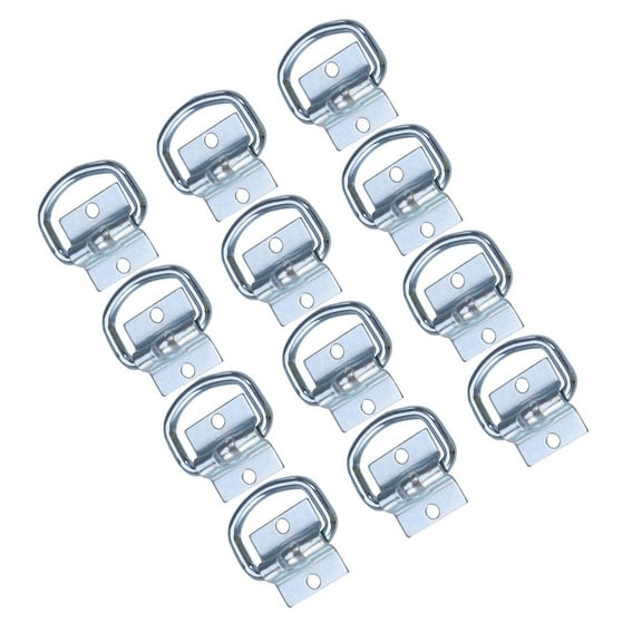 MLINS  12 Pcs D Ring Anchor Points Trailer LED Lights Rails Silver