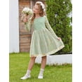 thumbnail image 5 of Arshiner Flower Girl Dress V Back Lace Long Sleeve Tulle Special Occasion Wedding Party Dresses, 5 of 6